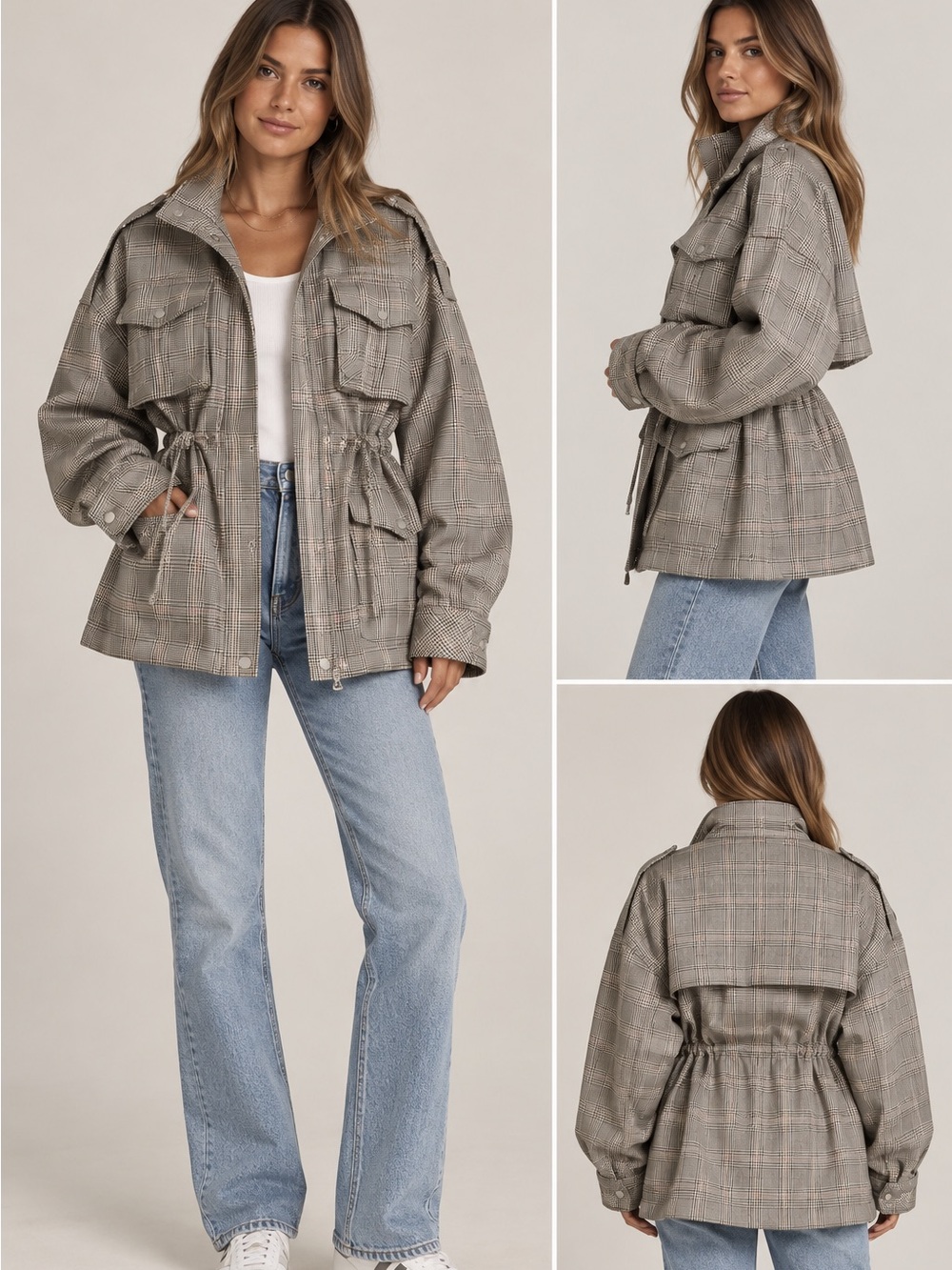 Storets Nora Check Oversized Jacket